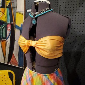 Vintage Tangerine Orange Silk Scarf / Bandeau